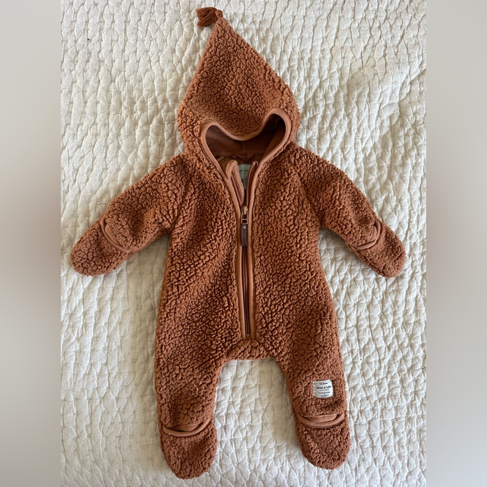 SOLD Mini A Ture Copenhagen Baby Hooded Fleece Snow Suit Size 1 Month Newborn